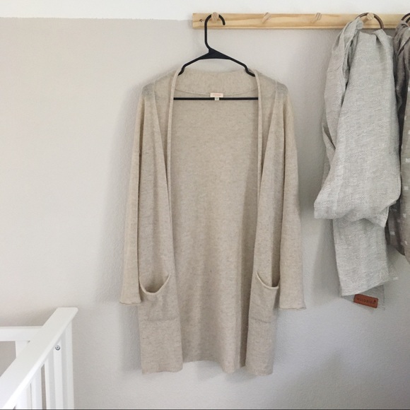 Cuyana Sweaters - Cuyana Cashmere Open Cardigan in Beige